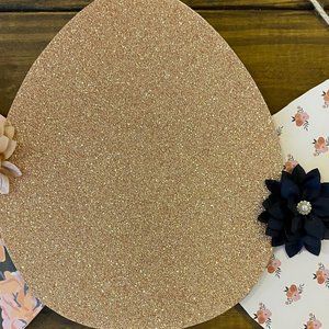 Easter Decoration Spring Home Door Hanger 3 Eggs Rose Gold Floral Peach Navy